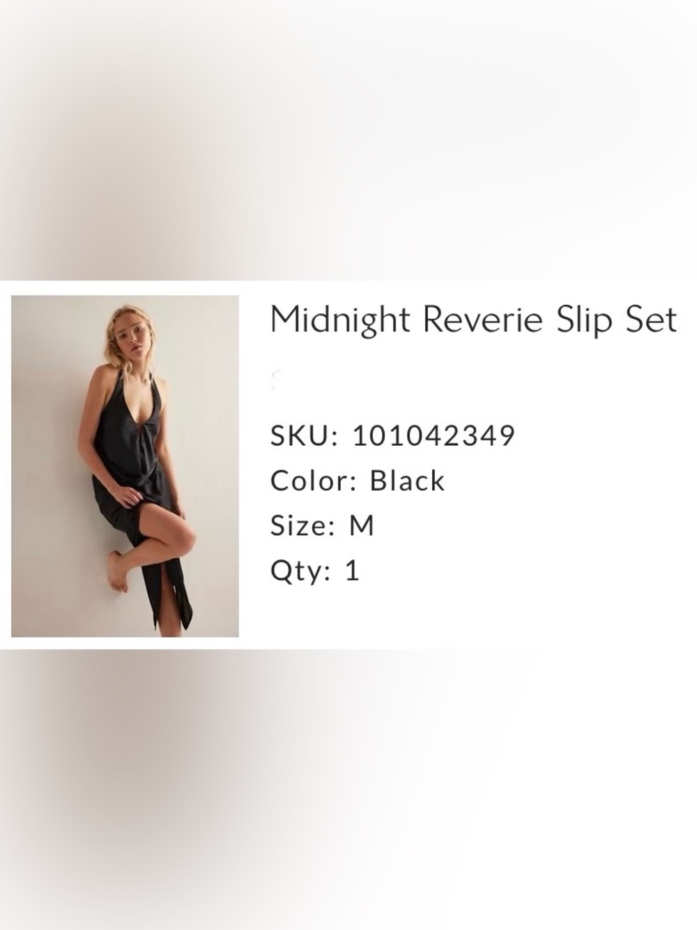 Free People Midnight Reverie Black Backless Slip Dress